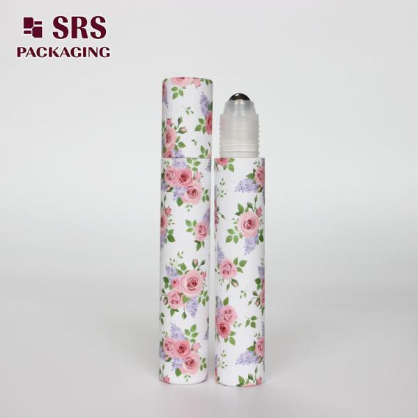 SRS empty cosmetic 15ml plastic roll on bottle with paper packaging