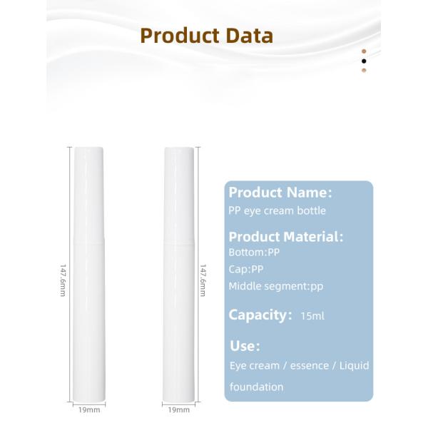 15ml PP массажируют безвоздушные бутылки насоса для упаковки Skincare ухода глаза