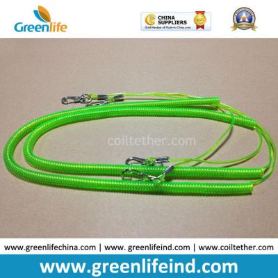 Sea Fishing Protection Coil Wire Leash Green Color