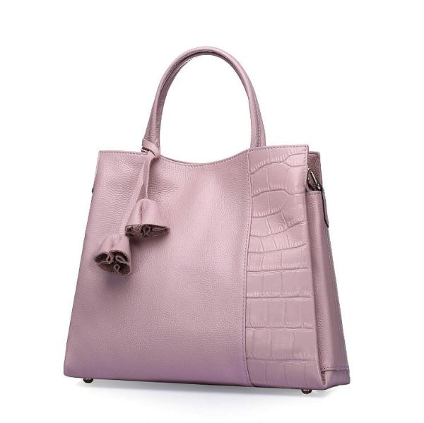 Top layer leather tote bag woman's bags fashion Bucket handbags with crossbody strap