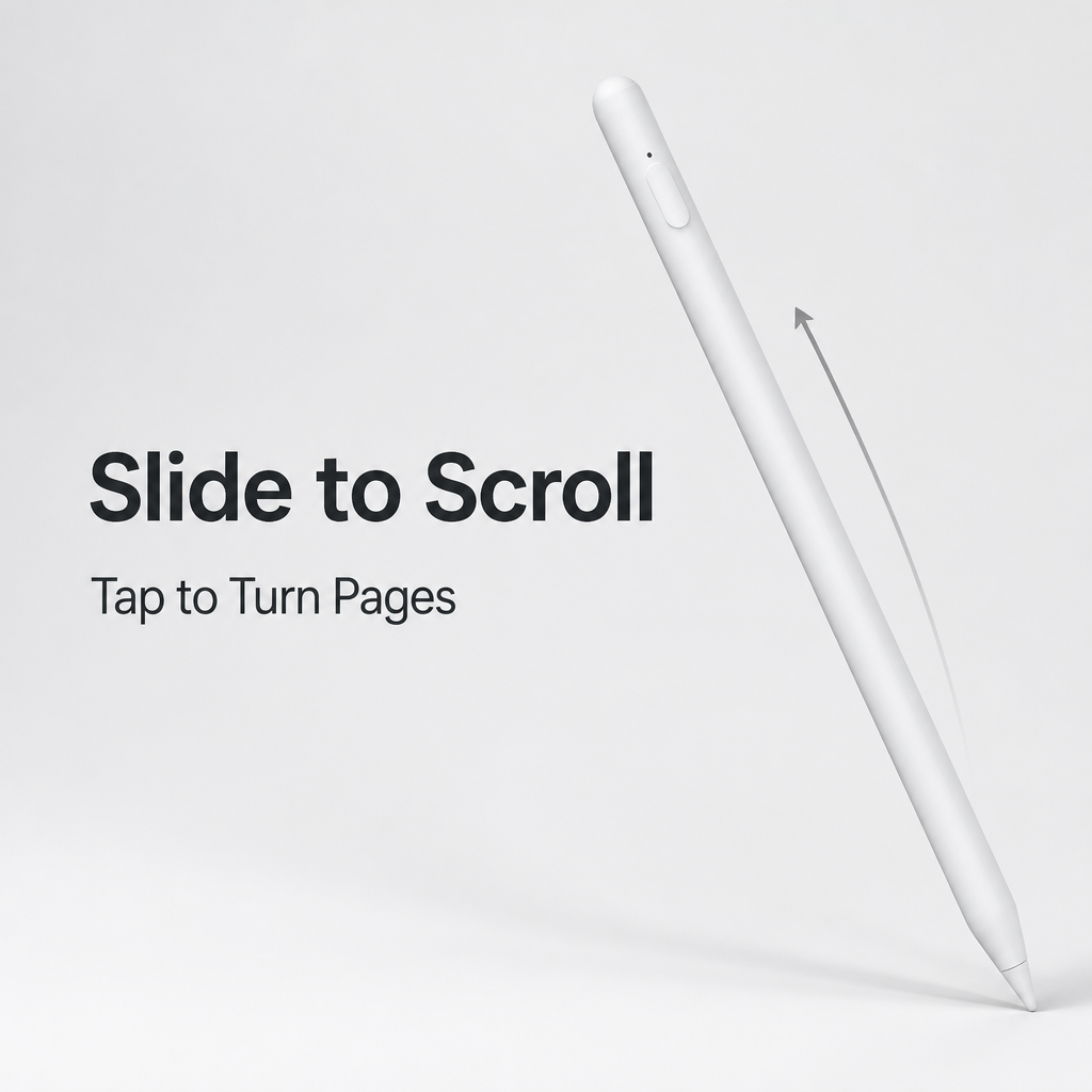 Active Stylus Pen for iPad Palm Rejection Tilt Sensitivity Bluetooth Magnetic Type-C Rechargeable Pencil 2018-2026 White