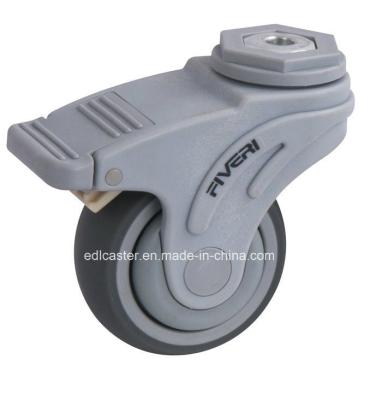 Material da roda TPR Fiveri 3 K5813-736 Rodas de travagem com buraco de parafuso com 95 kg de capacidade de carga
