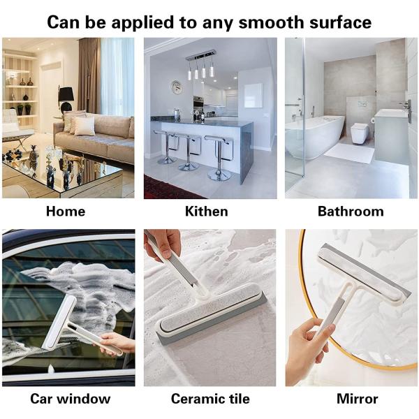 4In1 Dual Sided Glass Wiper Scraper Brush Household Squeegees Brooks Window Cleaning Tool Kit