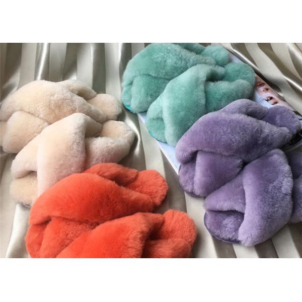 Тапочки меха спальни шерстей тапочек овчины женщин тапочек шерстей овец крытые естественные