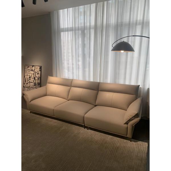 Bend Sponge Custom Sofa Bed Blue Leather 3.25m For Hotel Home