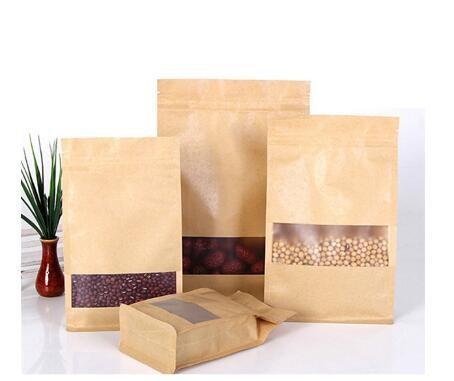 Standing Up Printed moisture proof Kraft zipper coffee food vacuum bag for Food Packing