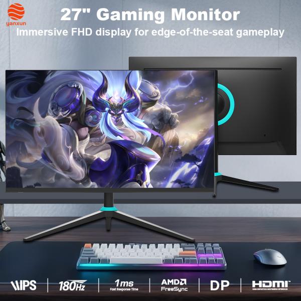 OEM Logotipo Cuidado de los ojos 180Hz 27 pulgadas Monitor de juegos QHD UHD Resolución 99% Color SRGB