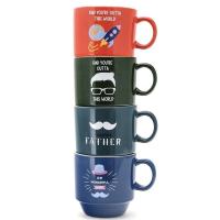 14OZ Taças de Pai personalizadas Taça de Cerâmica com Conjunto de Presente Melhor Presente para o Dia do Pai