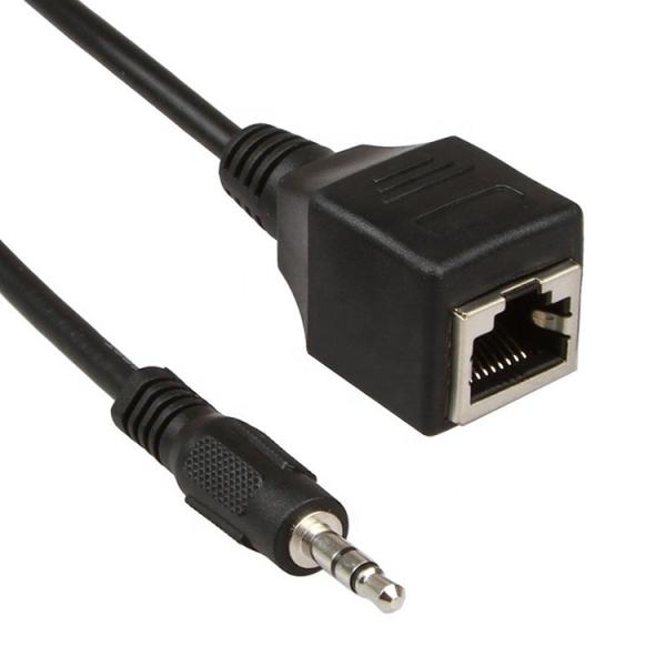 3.5mm Stereo Audio Jack to RJ45 Female Socket Ethernet Extender Cable