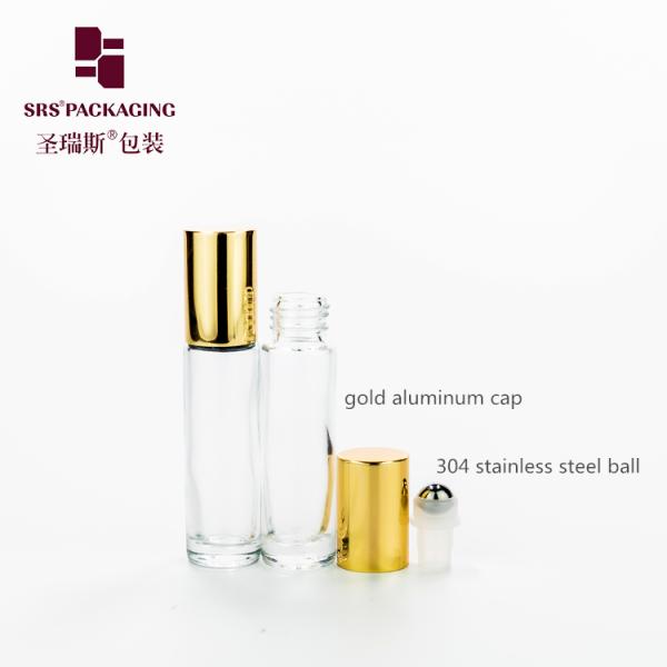 Custom 10ml clear thick wall glass roll on bottle for perfume essential oil