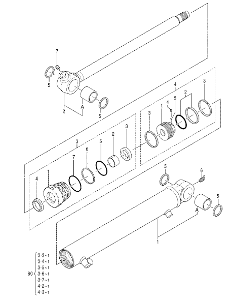 4667617 Seal Kit HITACHI Excavator Arm Cylinder Parts For ZX16-3 ZX17U-2