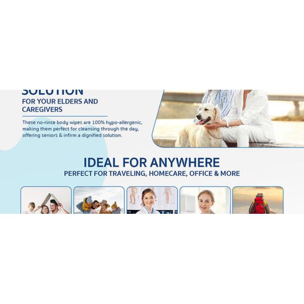 Lingettes nettoyantes pour le corps XXL pour personnes âgées, personnalisées, 50 pièces/sac