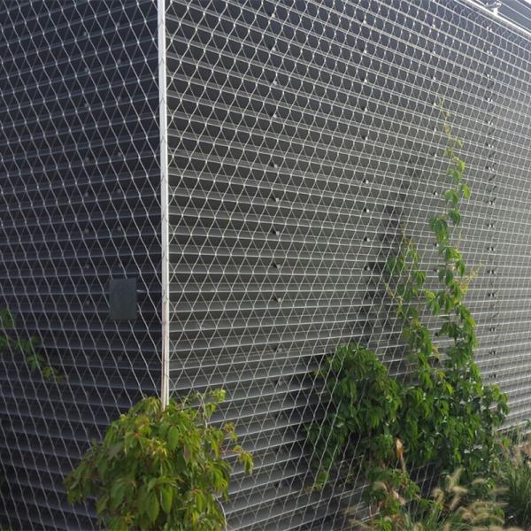 2.5mm Diamond Plant Climbing Net Stainless Steel Ferruled Wire Trellis For Climbing Plants