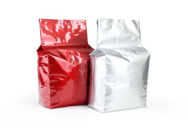 OEM Kraft Paper Side Gusset Bag , Waterproof Heat Seal Food Bags Flat Bottom
