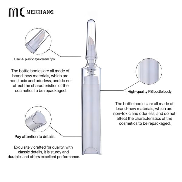 5ml/10ml Replaceable Inner Liner Airless Pump Bottle with Vacuum Fresh-Lock Technology for Eye Cream and Customizable Logo