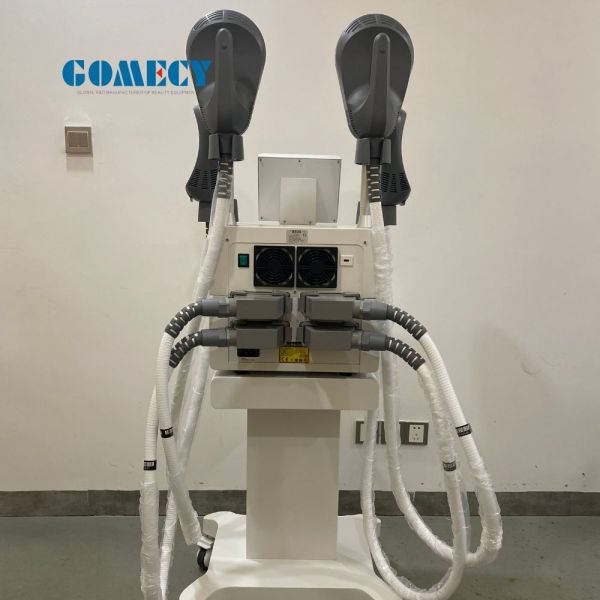 4 Handles EMS Sculpting Machine Featuring Air Cooling in Machine and Handle Operating at Frequency 5 to 100Hz for Enhanced Muscle Sculpting