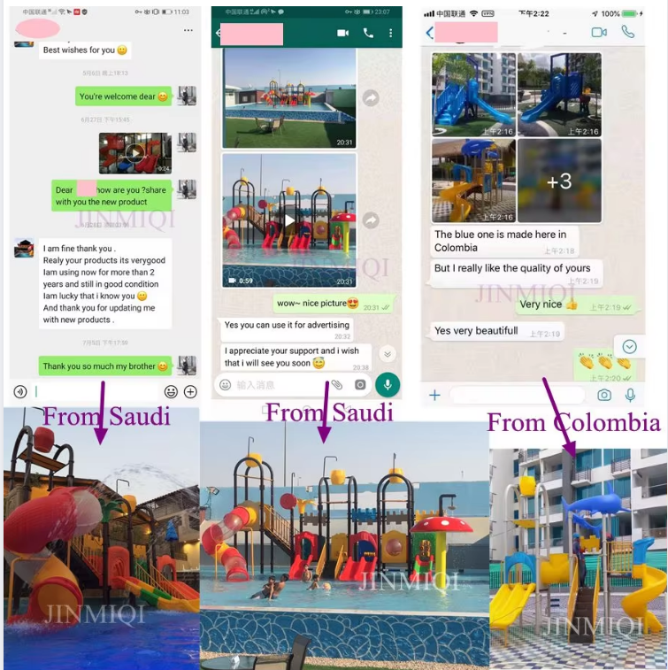 Kids Playground Equipment Amusement Park Plastic Slide Set Attractive Appearance