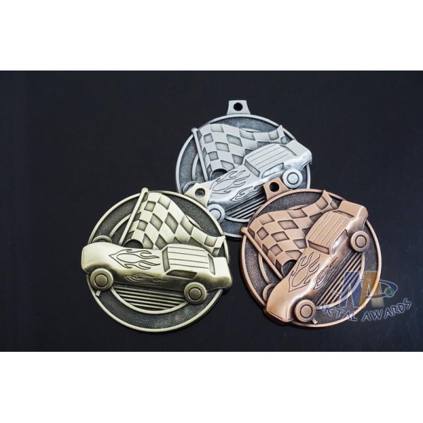 Antique Plating 3D Design Custom Zinc Alloy Metal Engraved Racing Bicycle Medals Without Soft Enamel