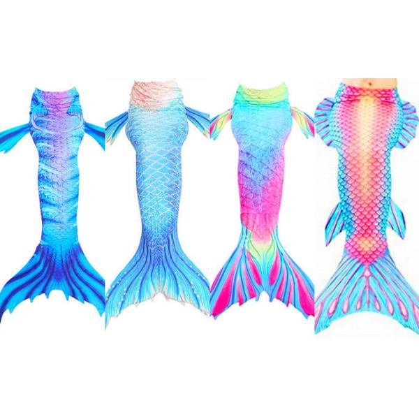 3PCS Sets Toddler Swimmable Mermaid Tail For Boys / Girls Flexible Elastic