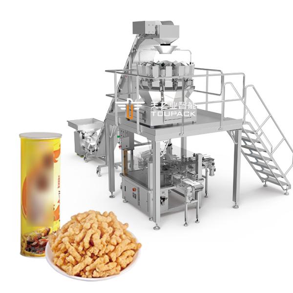 Máquina automática de envasado de chips de yuca 60-100 BPM 10g-300g