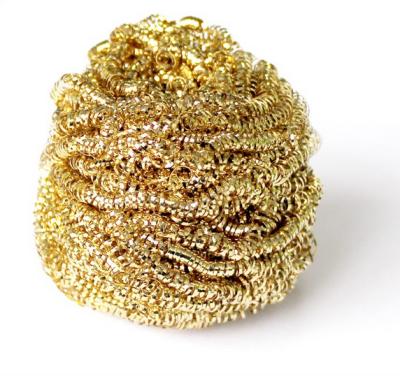 Round Shape Brass Steel Kitchen Scrub Pads , Harmless To Skin Metal Scouring Pad