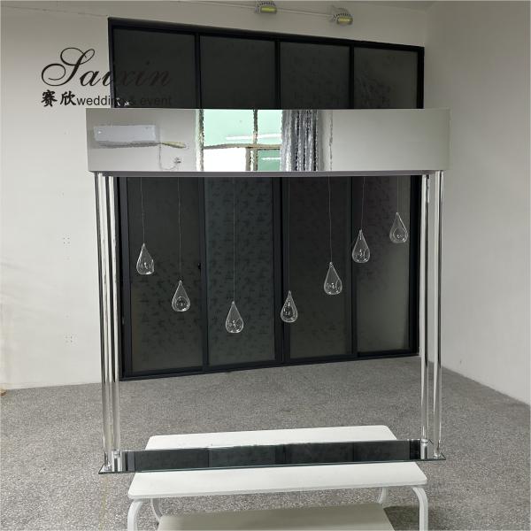 Wedding Crystal Flower Stand Centerpiece With Mirror Flower Holder 150cm