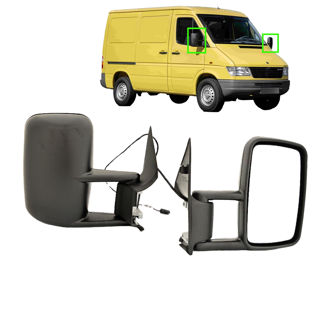 Aftermarket Left Electric Dual Glass Mirror Compatible with OE A9018100916 for 1998-2006 Sprinter W901