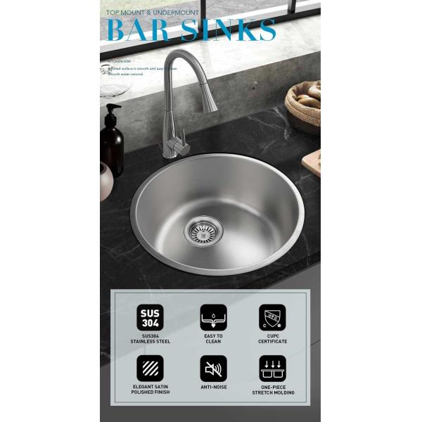20 Gauge Stainless Steel Kitchen Sink Dual Mount With Satin Polished Finish