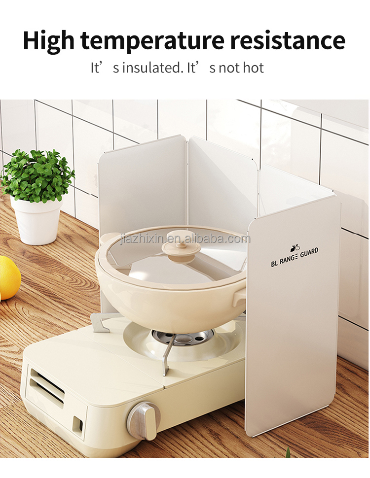 Kitchen Accessories Metal White Foldable Frying Pan Oil  Prevent Protection Screen Kitchen Splash Prevention Stove Baffle Plate