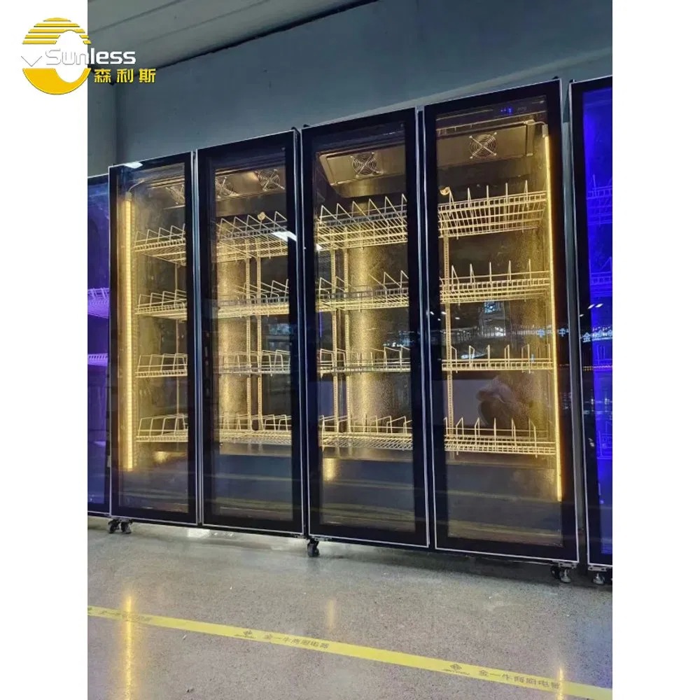 Supermarket Beer Display Refrigerator Electric Single Door Upright Cooler