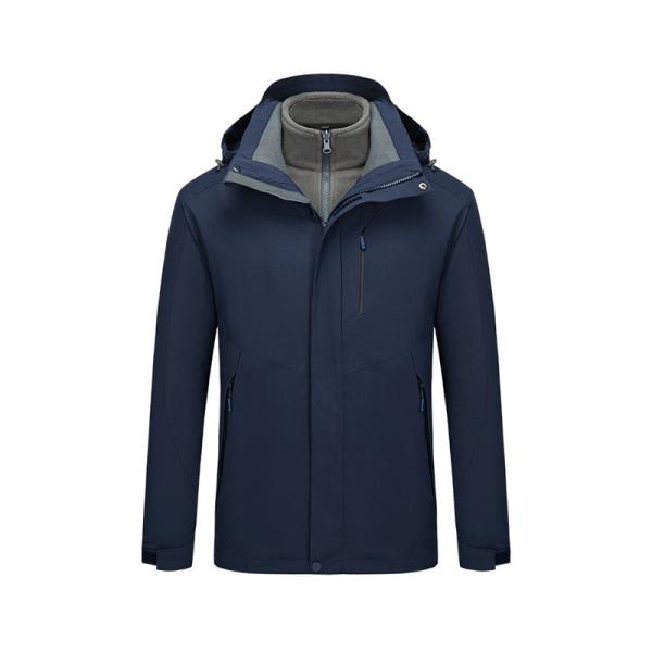 polyester Men'S Casual Hooded Jacket Windproof Thermal Army Clothing with Zipper