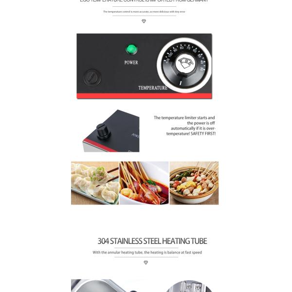 Пищевое оборудование 2 кВт Электрический рабочий стол 2 головы Макаронная печь для ресторанов Нудель Кипячение