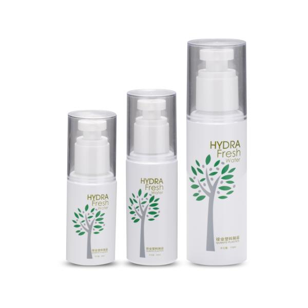 Transparent Green Plastic Toner Bottle 50ml 100ml With Overcap Lotion Pump