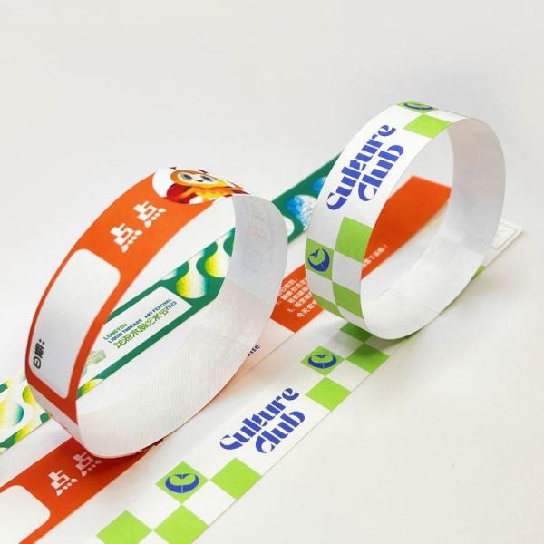 Waterproof Custom Logo Printing Tyvek Paper Wristbands for Event Party Meeting Access Control