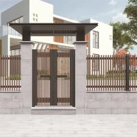 Pré-traitement Porte de clôture en aluminium à double tempête de fer pour espace de vie extérieur