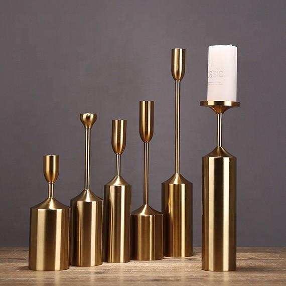 Golden Lighthouse Long Stem Metal Candle Holder For Home Decoration