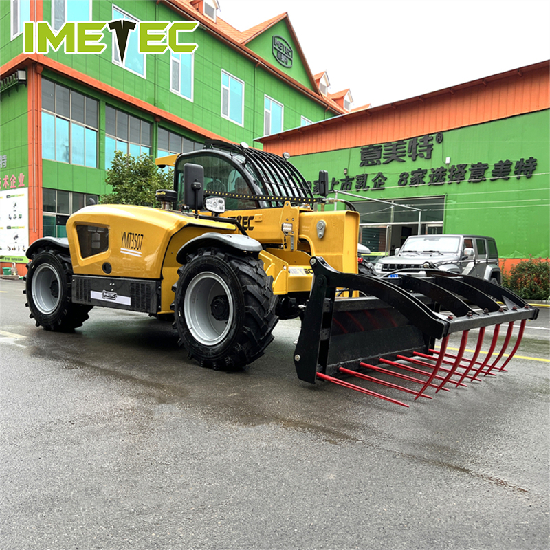 Hydraulic Long Telescopic Boom Rough Terrain Telehandler Forklift Carbon Steel Frame