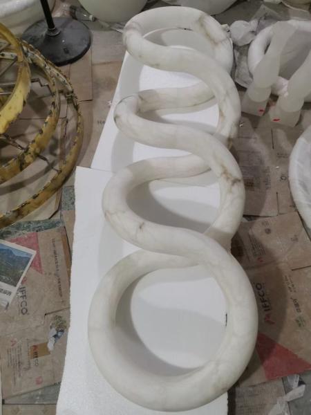 Modern Figure Eight Shape Design Living Room Kitchen Island Spanish Natural Alabaster Chandelier Pendant Lights