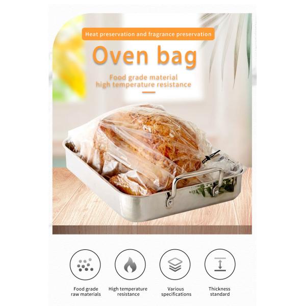 Disposable Food Safe Microwave Fresh Meat Packaging 12 Microns Cooking Turkey Oven Bag