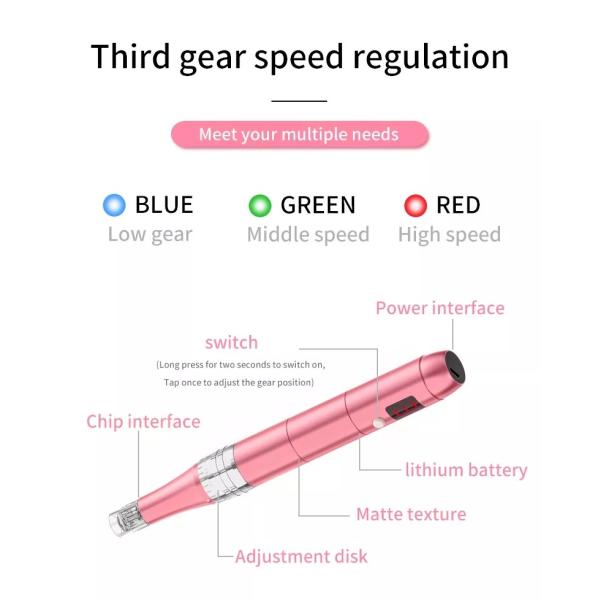 Профессиональный радиотелеграф Microneedling пишет регулируемую микро- Needling профессиональную машину Microneedle ручки Derma