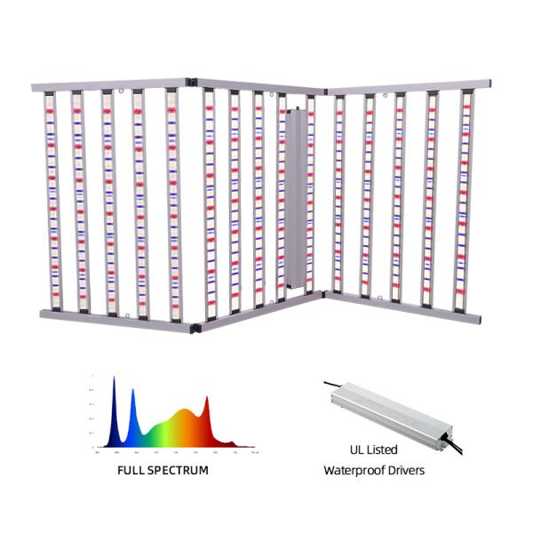 Fabrique deux canaux Dimmable pliable 1600W Samsong LM301H 281B EVO Led Grow Light Bar avec UV IR