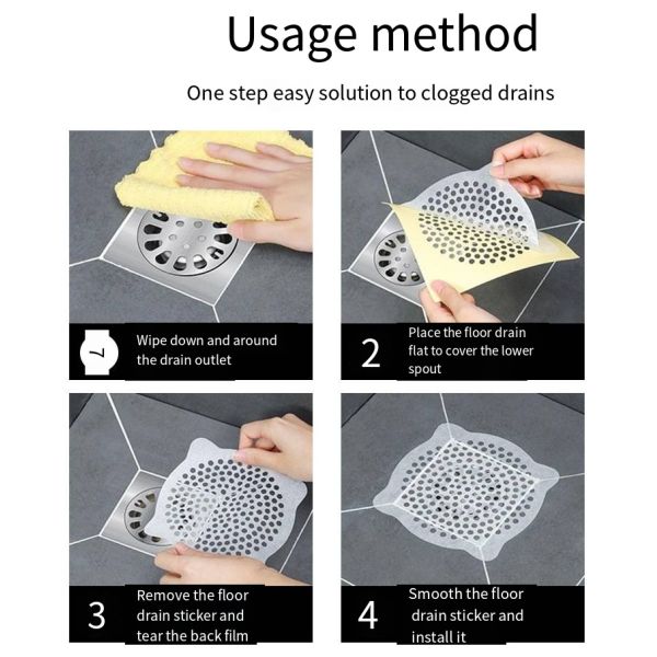 Easy Operation Filter Mesh Sticker Membrane Fabric Shower Drain Non-woven floor drain paste Fabric Hair Catcher Factory Price
