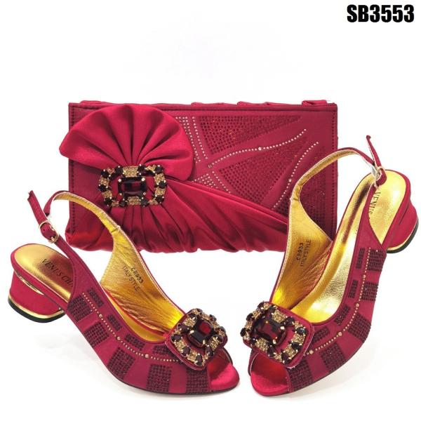 Supoo evening  Italian ladies shoes matching bags african wedding low heel shoes for lady