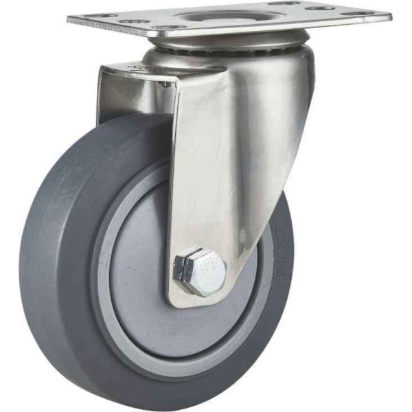 Single Bearing TPR Medium Casters Industrial Swivel Brake Wheel for Store Display Fixtures