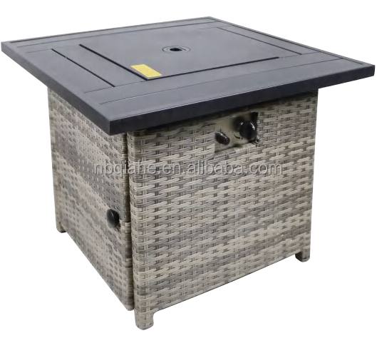 Outdoor Garden Corten Steel BBQ Grill with Rectangle Spherical Smokeless Gas Fire Pit