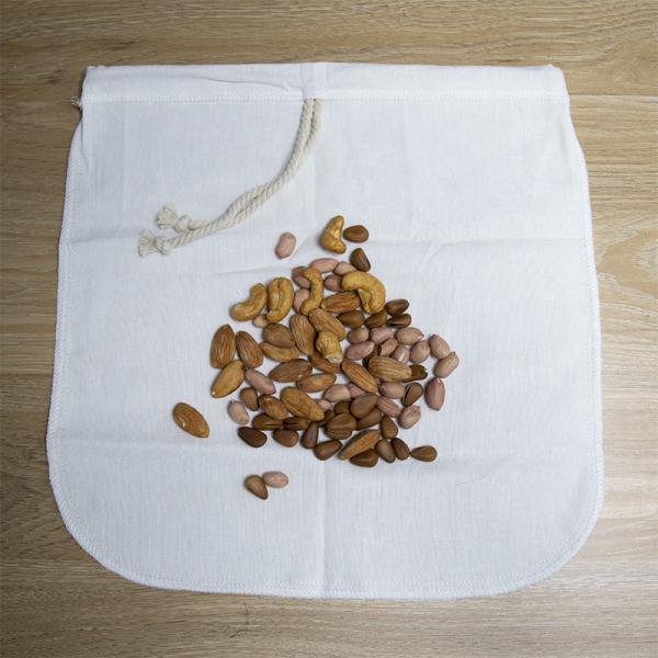 12×14 Inch Cotton Hemp Nut Milk Bags , Coffee Strainer Bag LFGB Approval