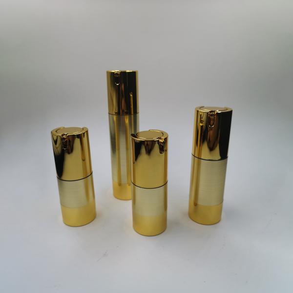 Special 15ml 30ml 50ml gold frosted vacuum skin care silver chambercosmetic manufacturer lotion airless pump bottle