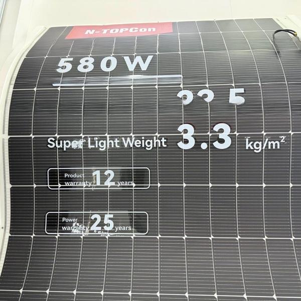 Optimum Operation Voltage 44.19V Home Small Portabie Solar Hybrid Inverter BIPV Module Photovoltaic Panel with 580W Output