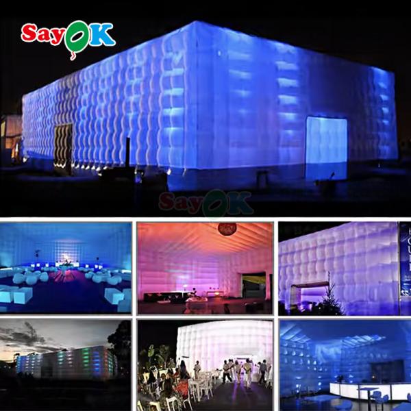 Waterproof Oxford Cloth Large LED Light Inflatable Party Event Tent For 200 People