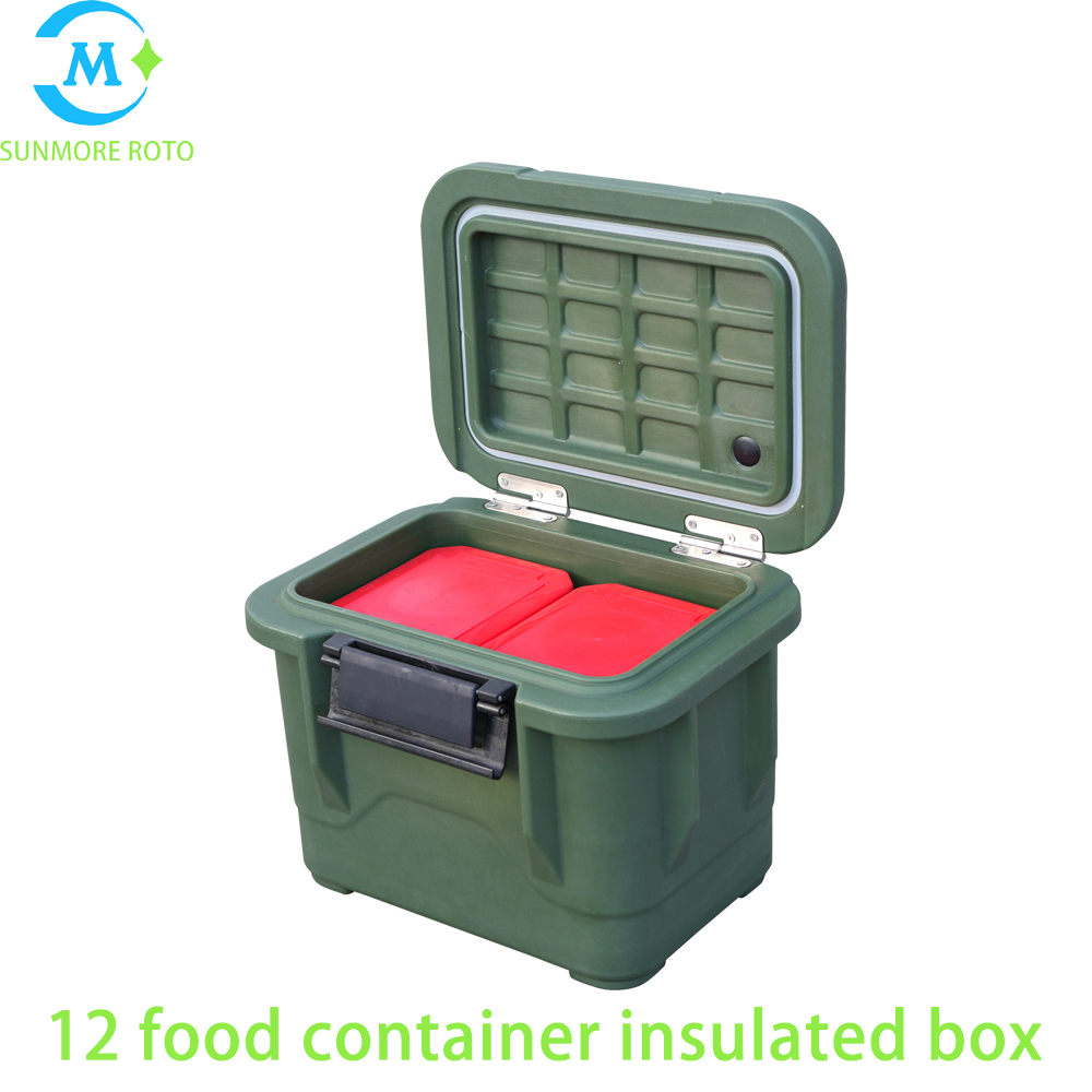 SUNMORE ROTO Rotomolded Insulated Food Transport Box Holds 12 GN Food Pans, Portable Thermal Hot Food Container For Catering Group Meal Delivery